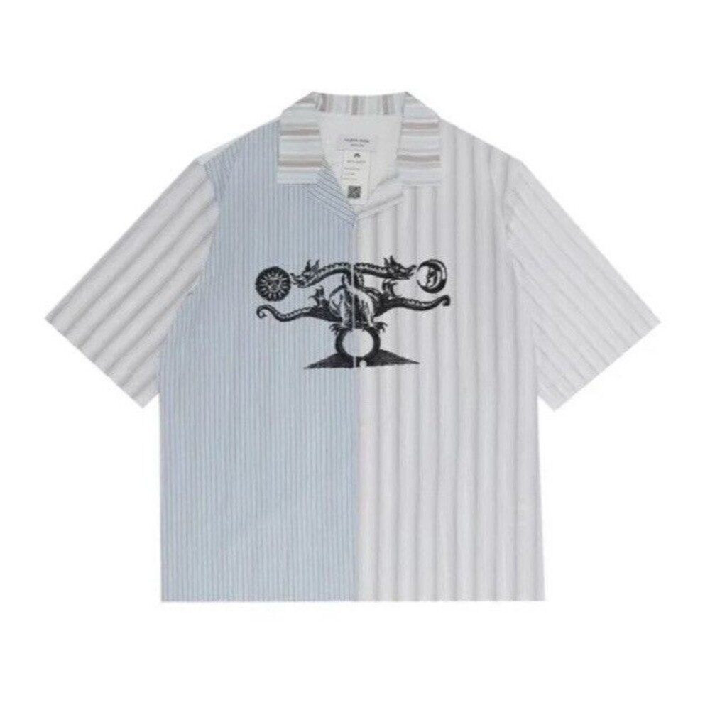 Marine Serre Household Linens Bowling Shirt 'White'  - size: L - Button Up